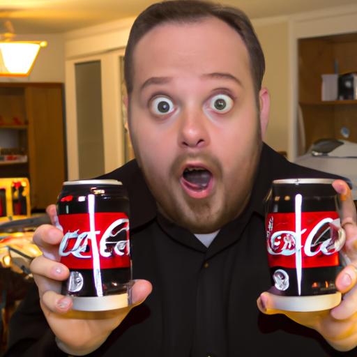 A person holding a can of Coke Zero.