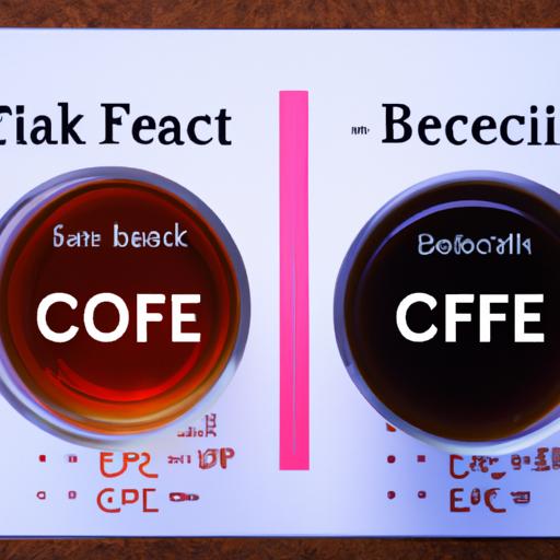 Two beakers of black tea and coffee being tested for caffeine levels in a lab