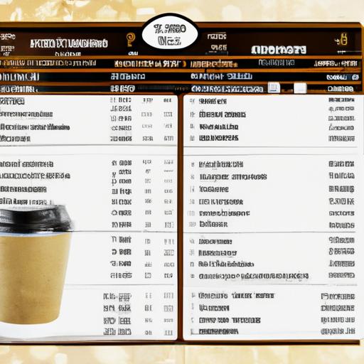A coffee shop menu showing the different sizes of coffee, including the 12 oz option.