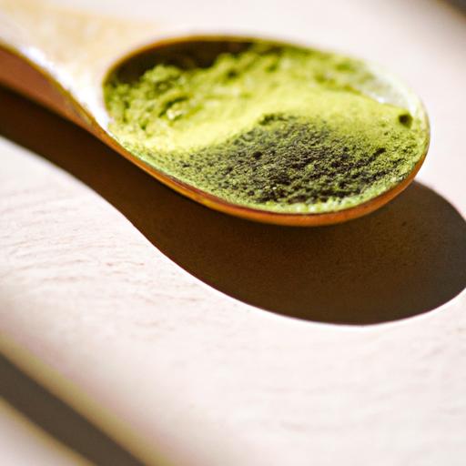 The vibrant green color of matcha powder is a sign of its quality.